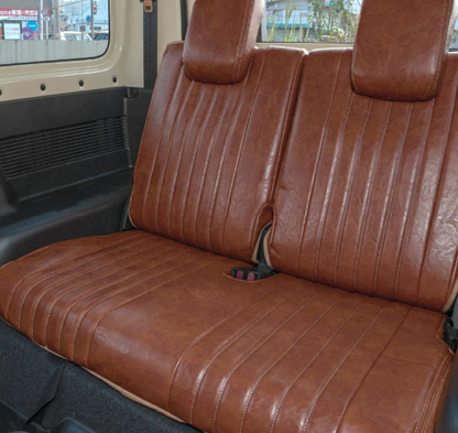 طقم أغطية مقاعد أمامية وخلفية مقاوم للماء ومثبط للهب، لون بني داكن، يناسب سيارات سوزوكي جيميني / جيميني سييرا JB64 JB74