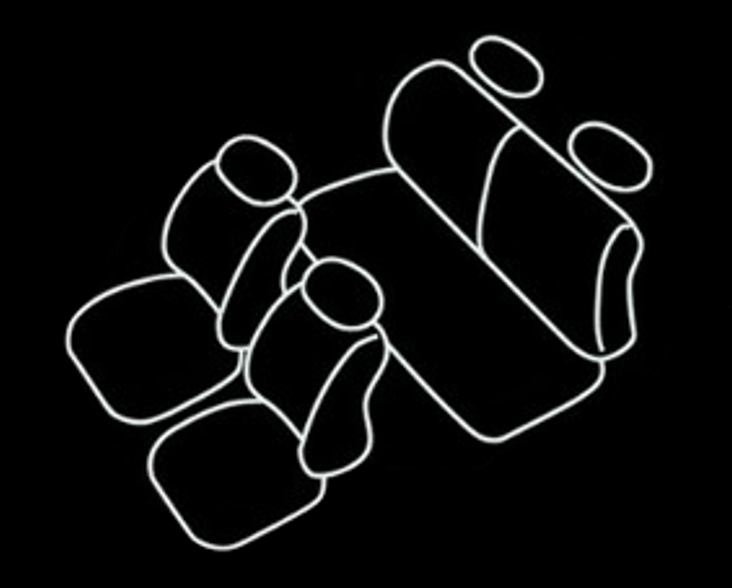 أغطية مقاعد أمامية وخلفية للصف الثاني، مقسمة بنسبة 5:5، مصنوعة من قماش الدنيم الأسود والجلد البني مع خياطة ذهبية، تناسب سيارات سوزوكي جيميني / جيميني سييرا JB64 JB74