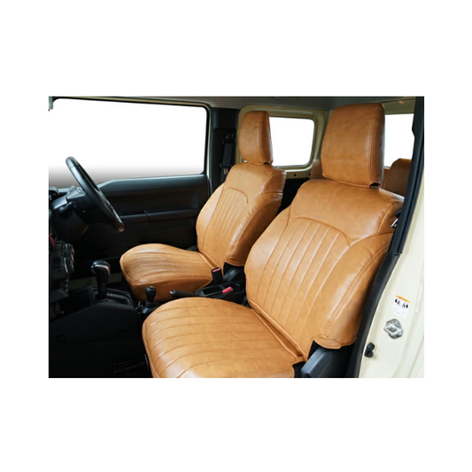 Vintage Brown Leather Seat Covers Fits Jimny JB64W / Jimny Sierra JB74W
