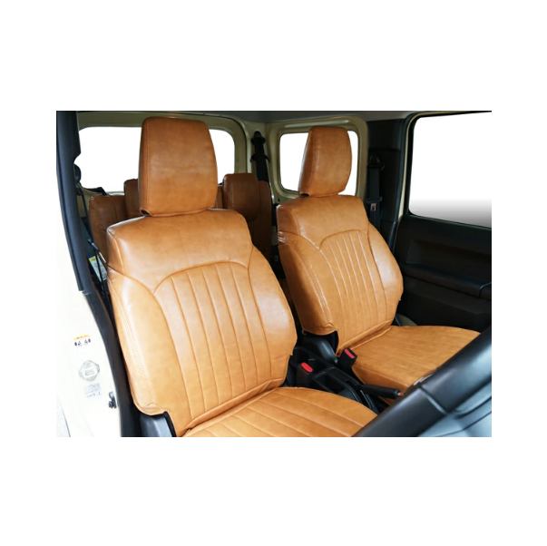 أغطية مقاعد جلدية بنية اللون بتصميم كلاسيكي، تناسب سيارات جيميني JB64W / جيميني سييرا JB74W