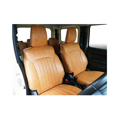 أغطية مقاعد جلدية بنية اللون بتصميم كلاسيكي، تناسب سيارات جيميني JB64W / جيميني سييرا JB74W