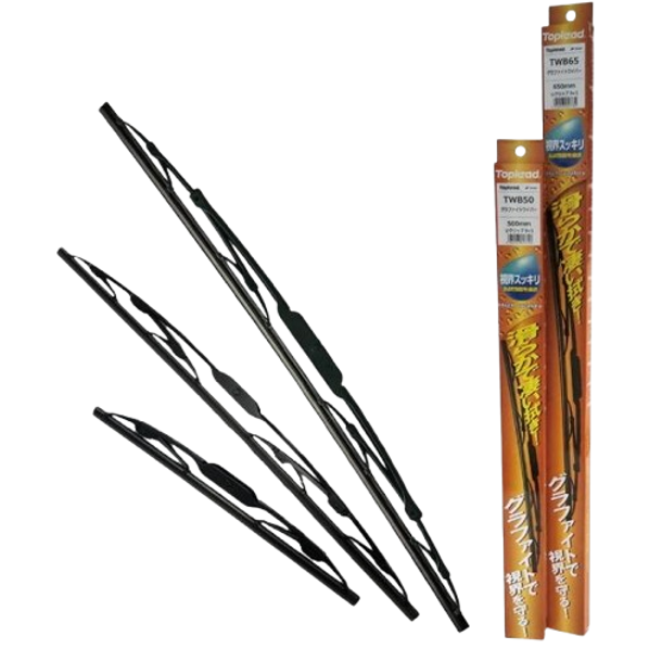 Graphite-Coated Wiper Blade 3-Piece Set Fits Toyota Land Cruiser HDJ101K – Made in Japan with Natural Rubber – Driver, Passenger, Rear – Compatible with Water-Repellent Glass