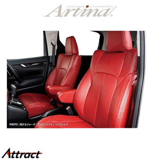 Artina Standard PVC Leather Seat Cover Wine Red Fits Toyota Land Cruiser UZJ100W HDJ101K