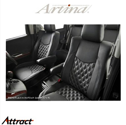 Artina Luxury Seat Cover Black/Red Fits Toyota Land Cruiser UZJ100W HDJ101K