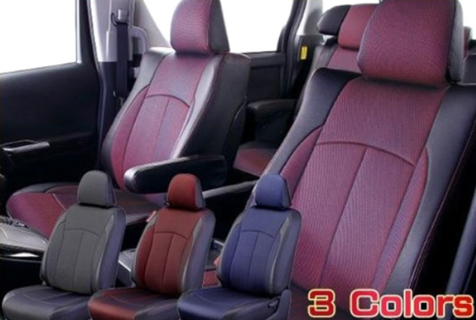 Clazzio X Mesh × Soft BioPVC Leather Seat Cover Set Available in 3 Two-Tone Color Variations Fits Toyota Land Cruiser HDJ101K UZJ100W 5-Seater