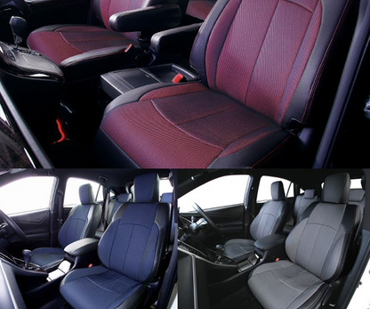 Clazzio X Mesh × Soft BioPVC Leather Seat Cover Set Available in 3 Two-Tone Color Variations Fits Toyota Land Cruiser HDJ101K UZJ100W 5-Seater