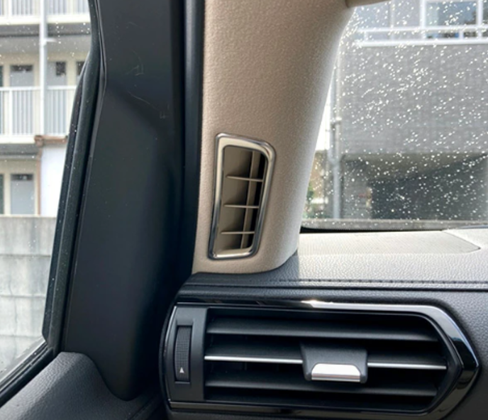 SUS304 Stainless Steel Pillar Air Conditioning Duct Cover Mirror Finish Silver 2pcs Fits Toyota Land Cruiser LC300