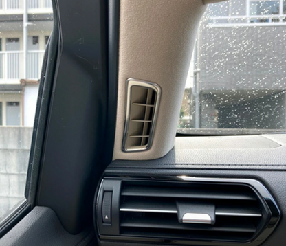 SUS304 Stainless Steel Pillar Air Conditioning Duct Cover Mirror Finish Silver 2pcs Fits Toyota Land Cruiser LC300