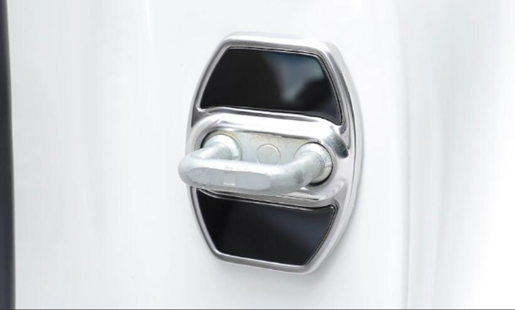 Stainless Steel Door Lock Cover Set Black 4pcs Fits Toyota Land Cruiser 300