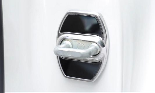Stainless Steel Door Lock Cover Set Black 4pcs Fits Toyota Land Cruiser 300