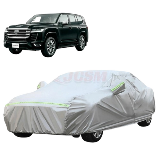 All-Weather Indoor/Outdoor Full Car Cover with Fleece Lining Silver Fits Toyota Land Cruiser 300