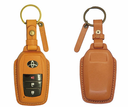 Premium Handmade Genuine Leather Smart Key Case Available in 7 colors Fits Toyota Land Cruiser 300 series