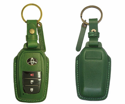 Premium Handmade Genuine Leather Smart Key Case Available in 7 colors Fits Toyota Land Cruiser 300 series