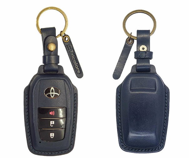 Premium Handmade Genuine Leather Smart Key Case Available in 7 colors Fits Toyota Land Cruiser 300 series