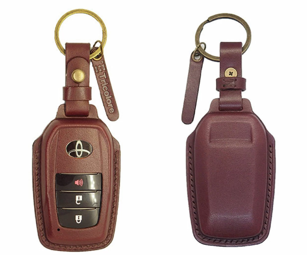 Premium Handmade Genuine Leather Smart Key Case Available in 7 colors Fits Toyota Land Cruiser 300 series
