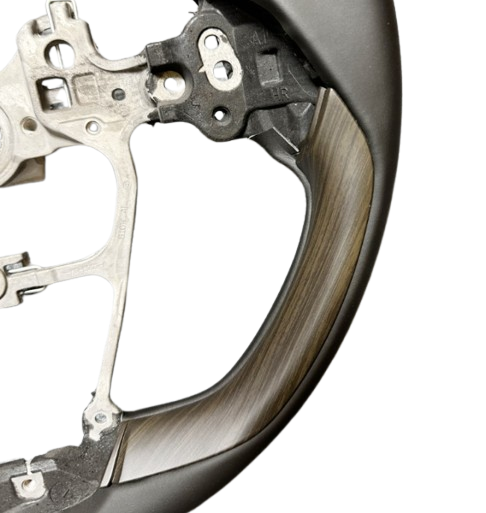 Wood Grain Steering Wheel Synthetic Leather & Aluminum Alloy Fits Toyota Land Cruiser LC300 AX/GX