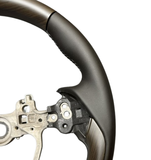 Wood Grain Steering Wheel Synthetic Leather & Aluminum Alloy Fits Toyota Land Cruiser LC300 AX/GX