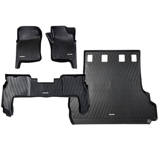 3D Floor Mat Full Set Front + Second + Rear Luggage Tray Fits Toyota Land Cruiser 70 GDJ76
