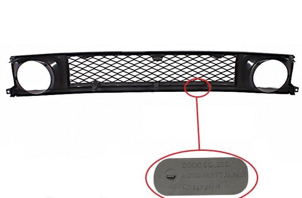 Toyota Land Cruiser Prado 71/78 Series Round Eye Conversion Kit - Matte Black Mesh Grille, Emblem Stay & 7-inch Crystal Headlights Set