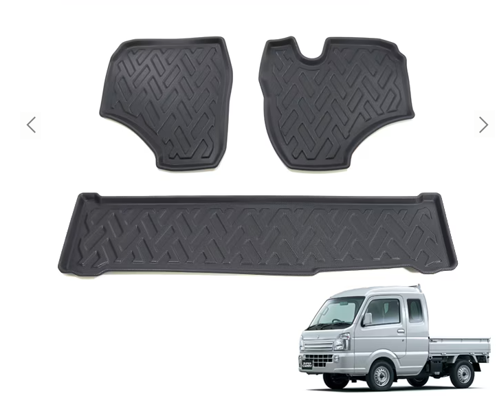 3D Floor Mats Set for Suzuki Super Carry DA16T AT Vehicle Front and Rear