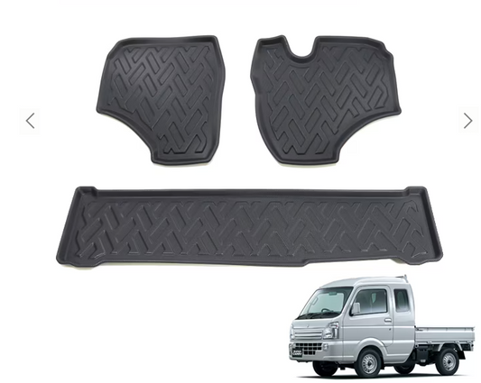 3D Floor Mats Set for Suzuki Super Carry DA16T AT Vehicle Front and Rear