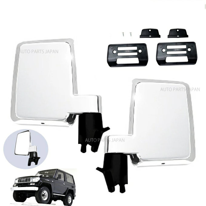 Chrome Plated Manual Door Mirror Set Fits Toyota Land Cruiser Prado LJ71 LJ78 KZJ71 KZJ78