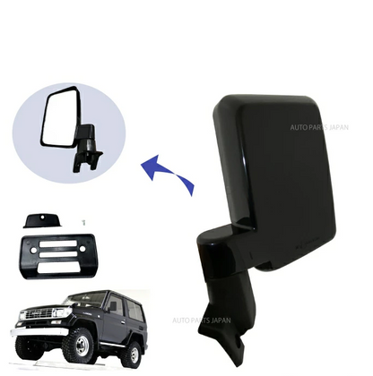 Manual Black Side Mirror Left Fits Toyota Land Cruiser Prado LJ71 LJ78 KZJ71 KZJ78