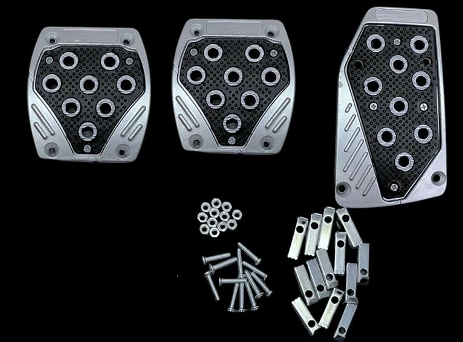 Universal MT Pedal Cover Set for Light Trucks & Compact Cars - 3 Pieces with Installation Hardware (ABS) Acty, Sambar, Carry