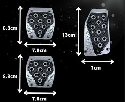 Universal MT Pedal Cover Set for Light Trucks & Compact Cars - 3 Pieces with Installation Hardware (ABS) Acty, Sambar, Carry