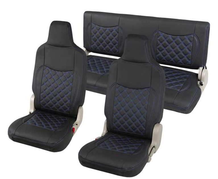 Blue Stitch Seat Cover for Suzuki Every Wagon DA17V GA PA PC with Integrated Headrest