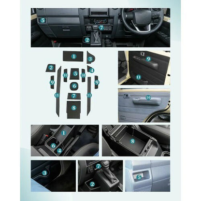 HUAHAO Interior Rubber Mat Set for Toyota Land Cruiser 70 - Console Mat Protection