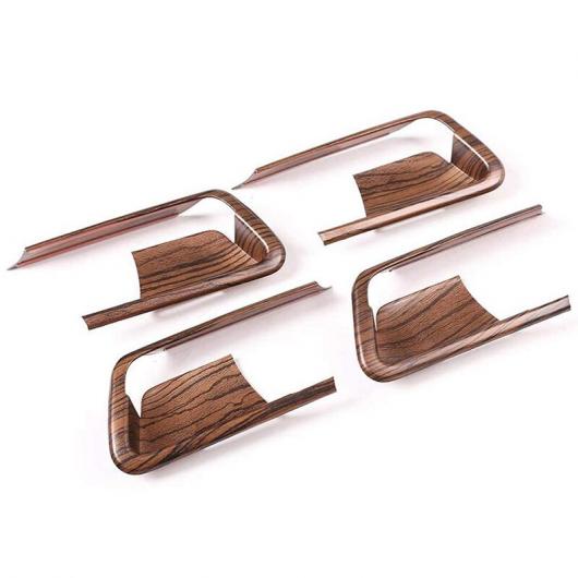 Wood Grain ABS Interior Door Bowl Cover Trim for Toyota Land Cruiser Prado FJ150 2014-2018