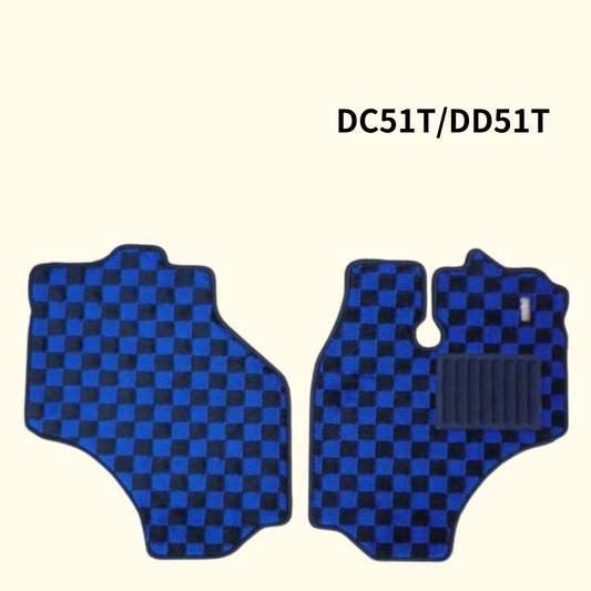 For SUZUKI JDM Carry Floor Mat DC51T DD51T Driver Passenger Seat 2PCS Black Blue