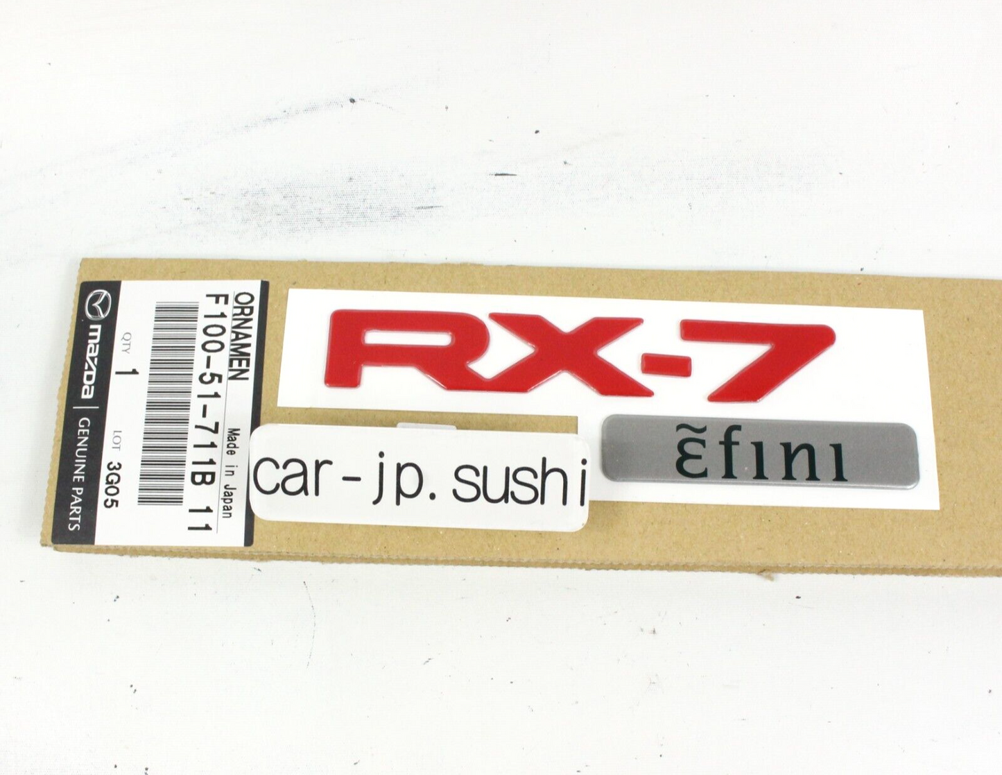 MAZDA Genuine JDM Savannah RX-7 FD3S Anfini Rear RED Emblem F100-51-711B Ornament