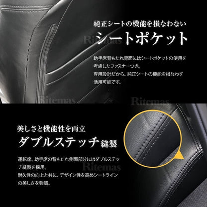 For SUZUKI JDM Jimny/Sierra JB64/JB74 Seat Cover Front + Rear Black Leather