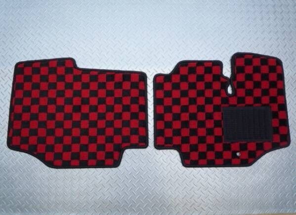 Sambar Truck JDM KS3 KS4 Floor Mat Check Red 93-99 Front 2 piece