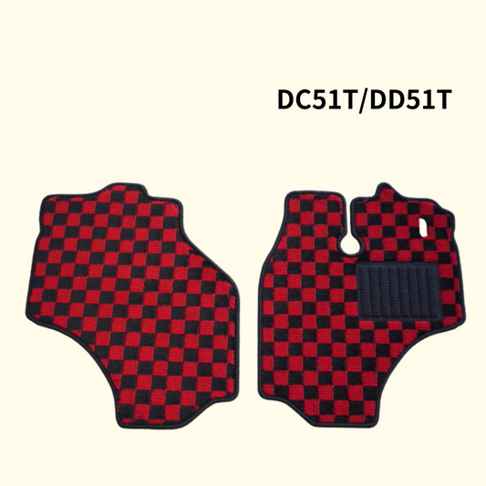 For SUZUKI JDM Carry Floor Mat DC51T DD51T Driver Passenger Seat 2PCS Black Red