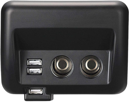 ولاعة سجائر كارميت NZ585 JDM، مزودة بمقبسين كهربائيين ومنفذي USB، لون أسود عصري