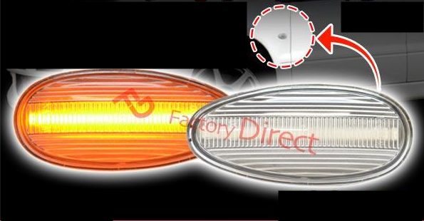 MITSUBISHI Delica JDM 94-07 LED Side Markers Clear Lens Winker Orange