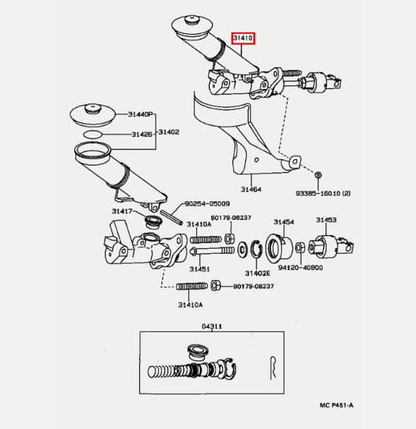 Genuine Supra JDM JZA80 RHD Clutch Master Cylinder 2JZGTE Turbo 31410-24050