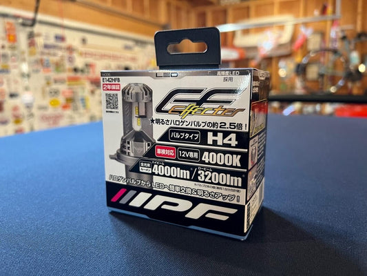 مصباح أمامي LED من نوع IPF E142HFB JDM، H4 9003، 12 فولت، 4000 كلفن، 4000 لومن/3200 لومن، 25 واط/25 واط