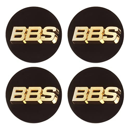شعار BBS Center JDM أسود بقطر 70 مم بدون حلقة، طقم من 4 قطع P5624080