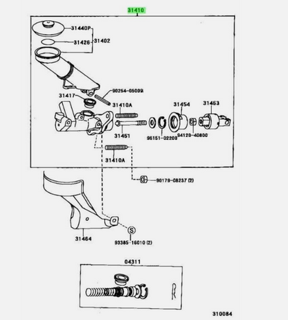 Genuine Supra JDM JZA80 RHD Clutch Master Cylinder 2JZGTE Turbo 31410-24050