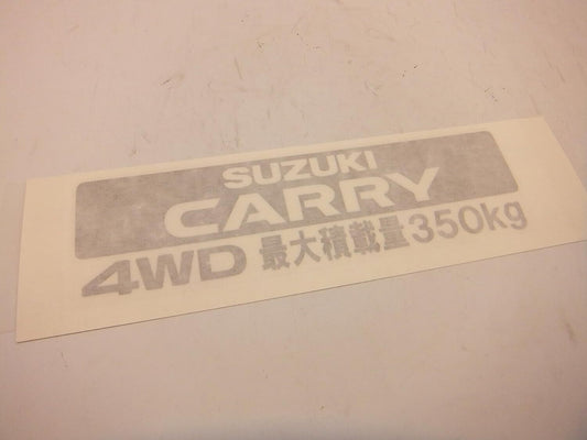 Suzuki Carry JDM Sticker 77861 DA65T DA63T 4WD Max Load 350kg Genuine Product