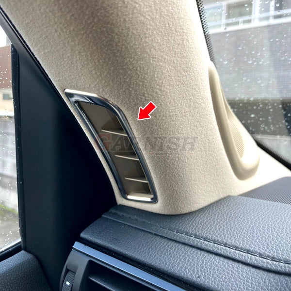 SUS304 Stainless Steel Pillar Air Conditioning Duct Cover Mirror Finish Silver 2pcs Fits Toyota Land Cruiser LC300