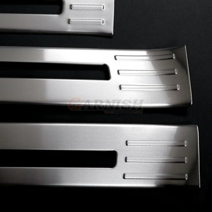 SUS304 Stainless Steel Inside Door Sill Scuff Plate Set Hairline Finish Silver 4pcs Fits Toyota Land Cruiser 300