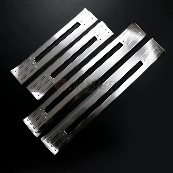 SUS304 Stainless Steel Inside Door Sill Scuff Plate Set Hairline Finish Silver 4pcs Fits Toyota Land Cruiser 300