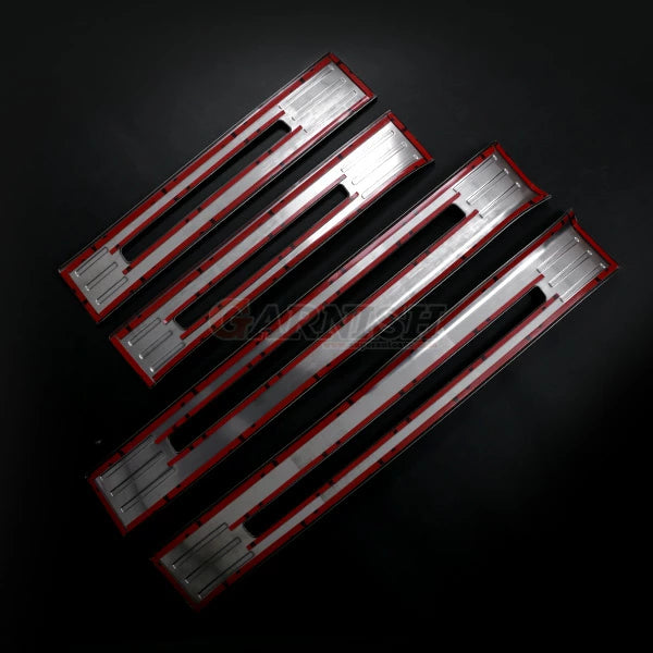 SUS304 Stainless Steel Inside Door Sill Scuff Plate Set Hairline Finish Silver 4pcs Fits Toyota Land Cruiser 300