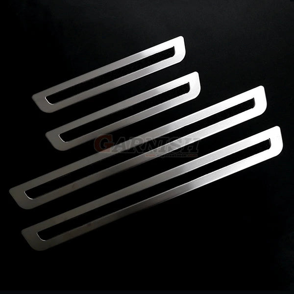 SUS304 Stainless Steel Outside Door Sill Scuff Plate Set Hairline Finish Silver 4pcs Fits Toyota Land Cruiser 300