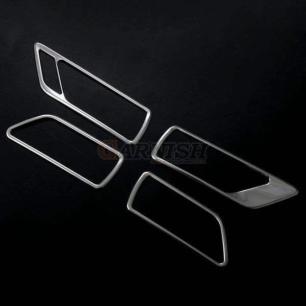SUS304 Stainless Steel Door Bezel Handle Garnish Interior Trim Silver Mirror Finish 4P Set Fits Toyota Land Cruiser LC300